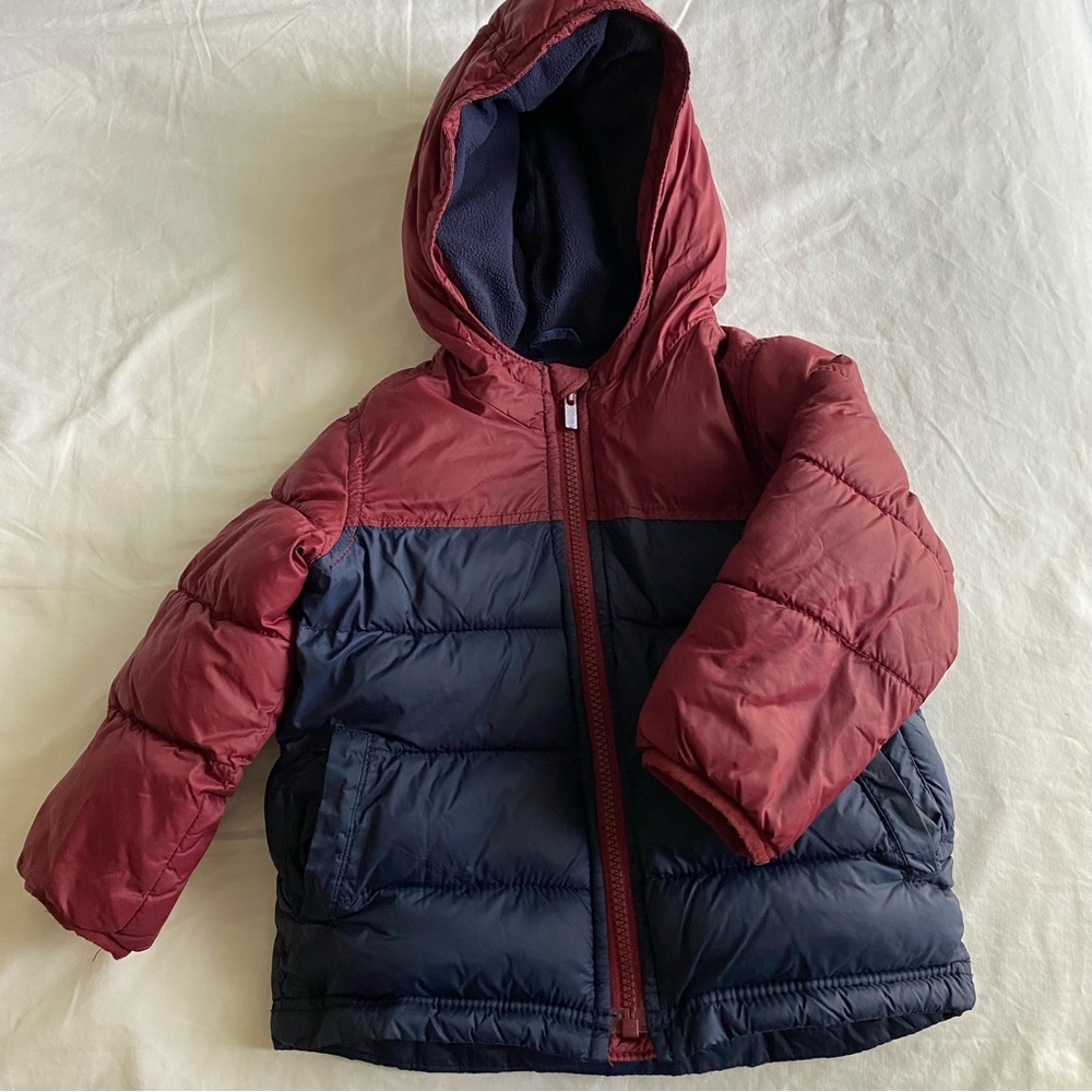 Old Navy Toddler Boy Red and Blue Puffer Jacket